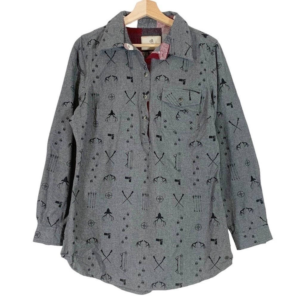 Legendary Whitetails Firelight Popover Flannel Shirt Size Large